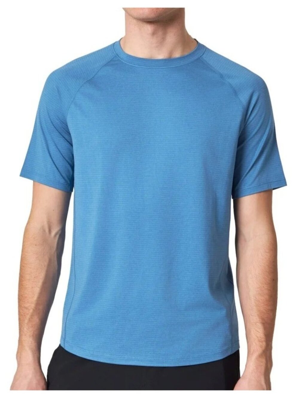 NWT Mondetta Men's M Blue Active Stripe Tee Moisture Wicking Stretched